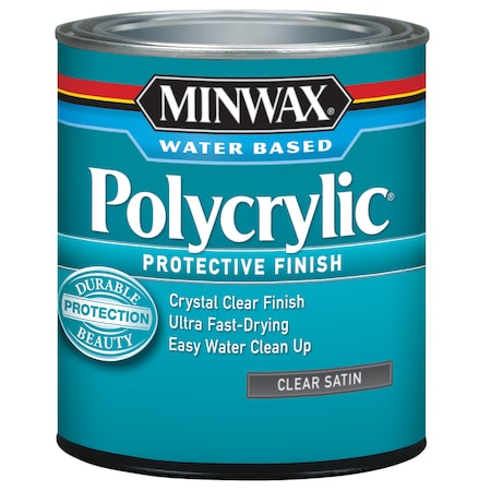 Minwax Minwax Polycrylic Satin Crystal Clear Water-Based Polyurethane 0.5 pt 233334444